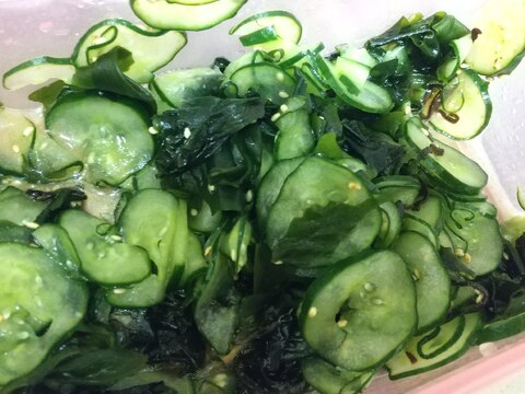 キュウリとワカメの酢の物☆お弁当に!